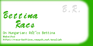 bettina racs business card